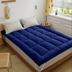Topper Pad For Mattress Twin (Option: Navy blue)