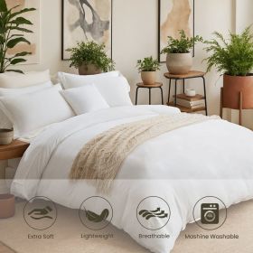 Three-piece Bedding Set With Solid Color Quilt Cover And Pillowcase, Three-piece Bedding Set - Super Soft Microfiber Hotel Series - Brushed Super (Option: 263cmX229cm 6pcs)