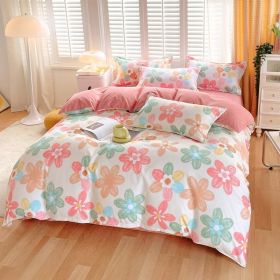3 Piece Spring Floral Duvet Cover Set For Women Adults Home Bedroom Flowers Bedding Set With 2 Pillowcases Twin Full Queen King Size (Option: King-pink)